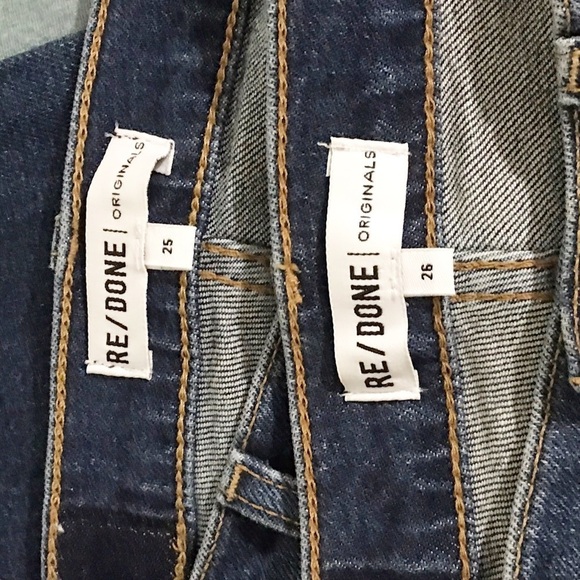 RE/DONE High Rise Ankle Crop Jeans Midnight Blue nwt - Picture 8 of 10